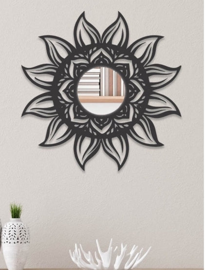 Espelho Sol de Mandala – Harmonia e Elegância para Seu Espaço
