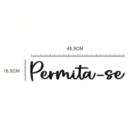 🖤 Quadro Decorativo Frase "Permita-se" – Adesivo MDF Preto