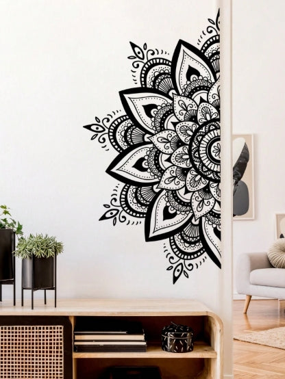 🌿 Adesivos de Mandala Preto –(2 peças)