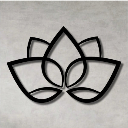 🌸 Quadro Decorativo Flor de Lótus – MDF Preto - Vários Tamanhos