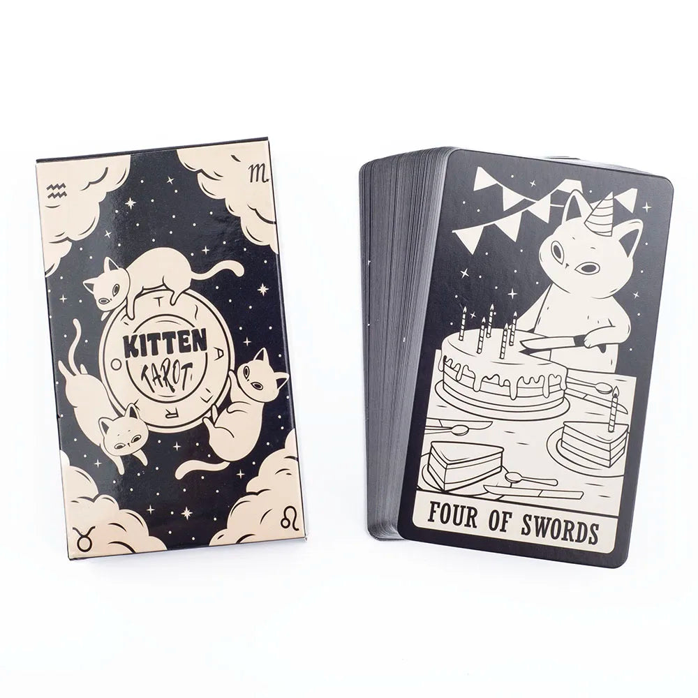 Kit de Cartas de Tarot "Kitten Tarot" – 78 Cartas para Leitura e Divinação