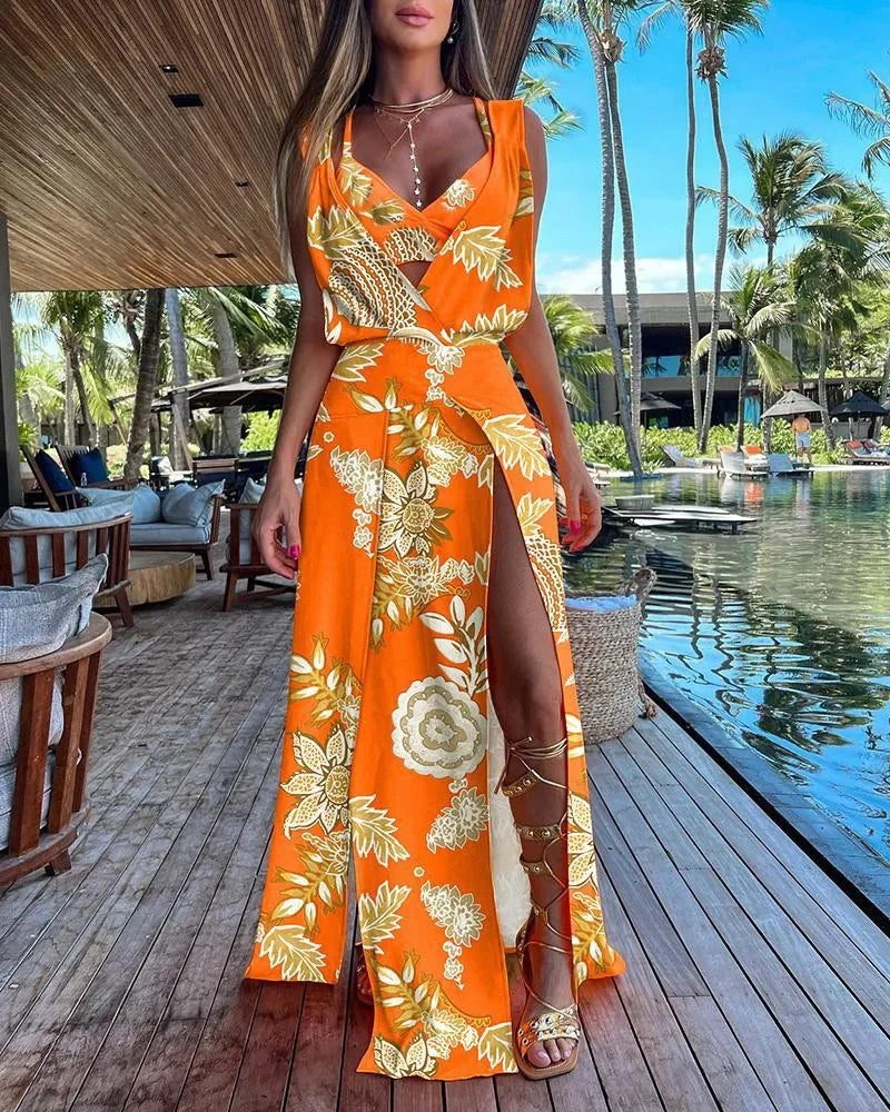 ✨ Conjunto 2 Peças com Vestido Longo e Colete