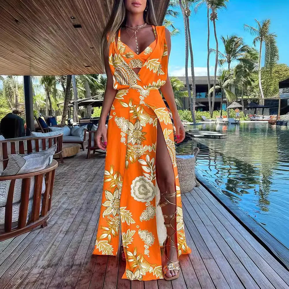 ✨ Conjunto 2 Peças com Vestido Longo e Colete
