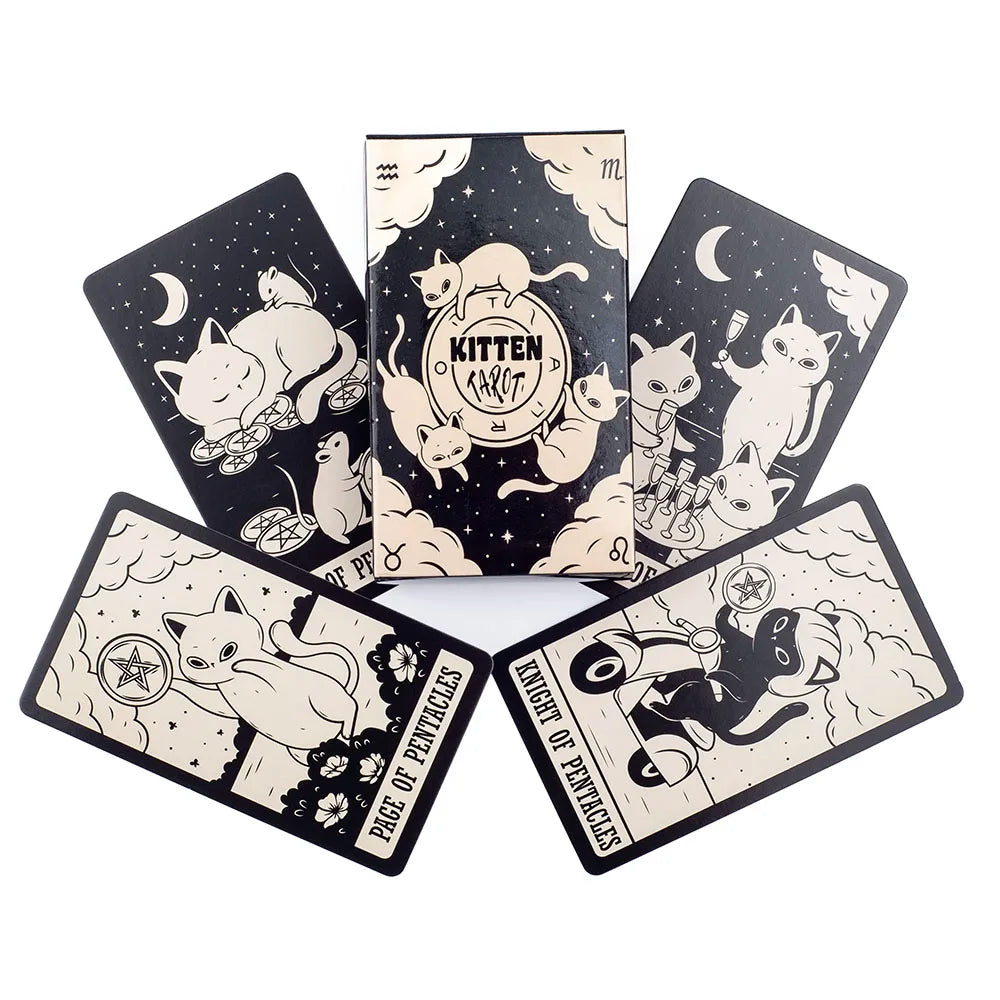 Kit de Cartas de Tarot "Kitten Tarot" – 78 Cartas para Leitura e Divinação