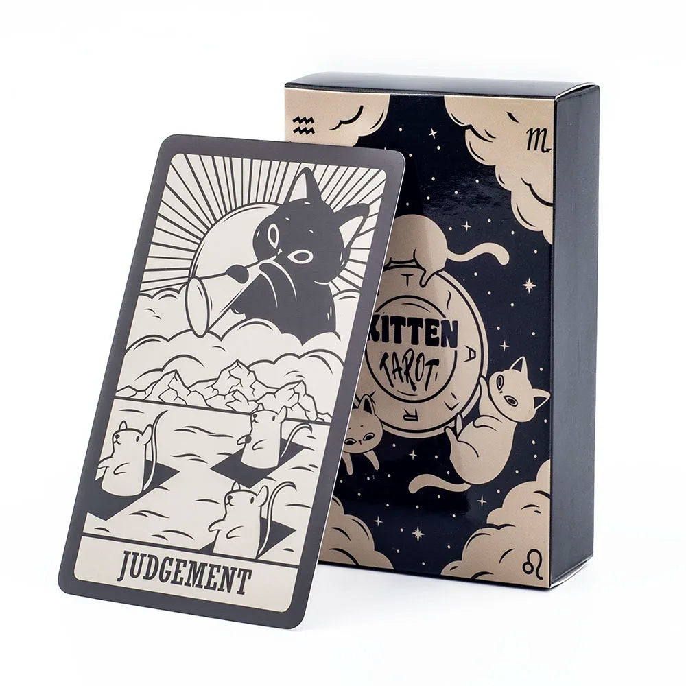Kit de Cartas de Tarot "Kitten Tarot" – 78 Cartas para Leitura e Divinação