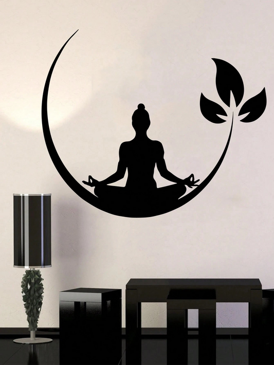 🌿✨ Adesivo de Parede Moderno – Figura e Folhagem ✨🌿